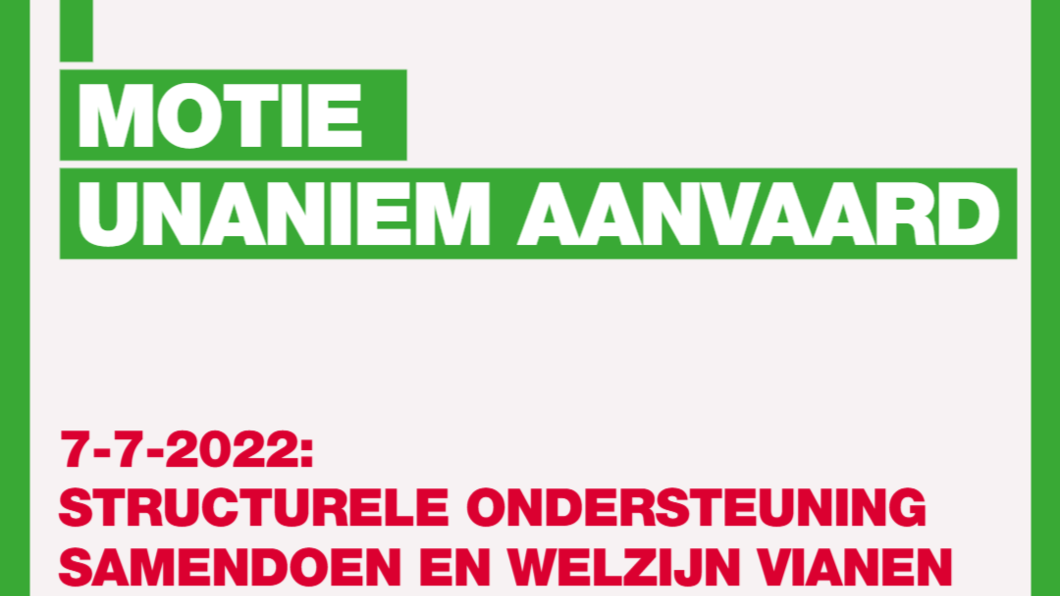 Motie Welzijn unaniem aanvaard